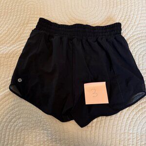 Black Lululemon Hotty Hot High-Rise Lined Short 4"